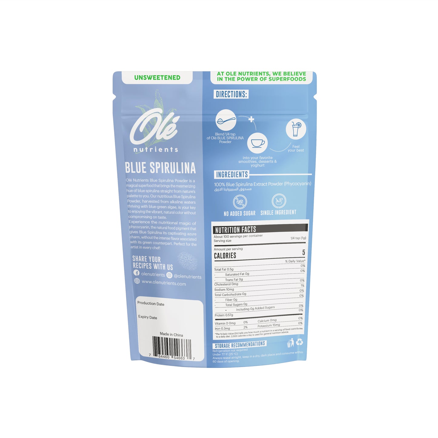 100g Blue Spirulina Powder